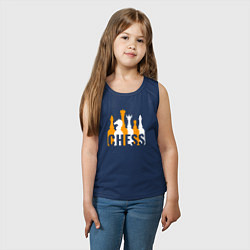 Майка детская хлопок Фигуры шахматные, цвет: тёмно-синий — фото 2