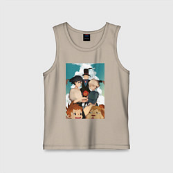 Майка детская хлопок Ходячий замок Хаул, цвет: миндальный