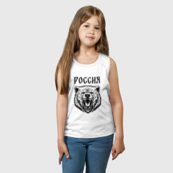 Майка детская хлопок Медведь Россия, цвет: белый — фото 2