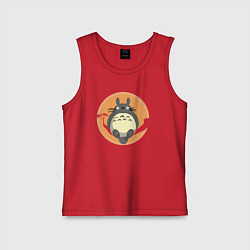 Майка детская хлопок Totoro on the tree, цвет: красный