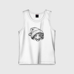 Майка детская хлопок Новогодний тигренок, цвет: белый