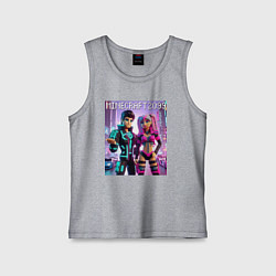 Детская майка Barbie and Ken Voxel ai art Minecraft 2099