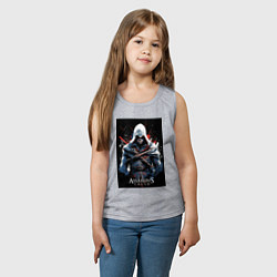 Майка детская хлопок Assassins creed огненный фон, цвет: меланж — фото 2