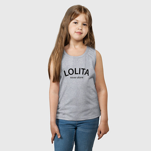 Детская майка Lolita never alone - motto / Меланж – фото 3