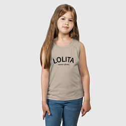 Майка детская хлопок Lolita never alone - motto, цвет: миндальный — фото 2