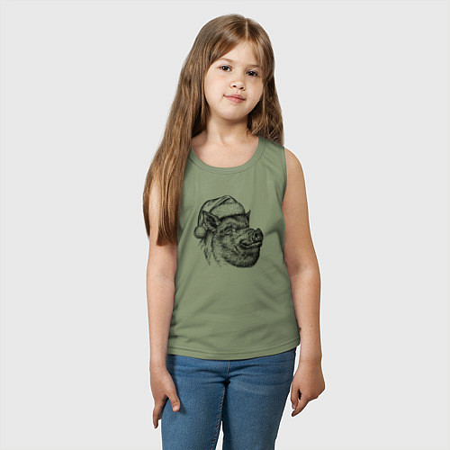 Детская майка Кабан новогодний / Авокадо – фото 3