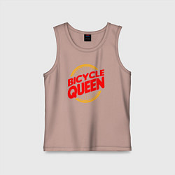 Майка детская хлопок Велосипедная королева, цвет: пыльно-розовый