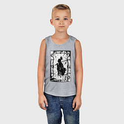 Майка детская хлопок Воин с катаной, цвет: меланж — фото 2