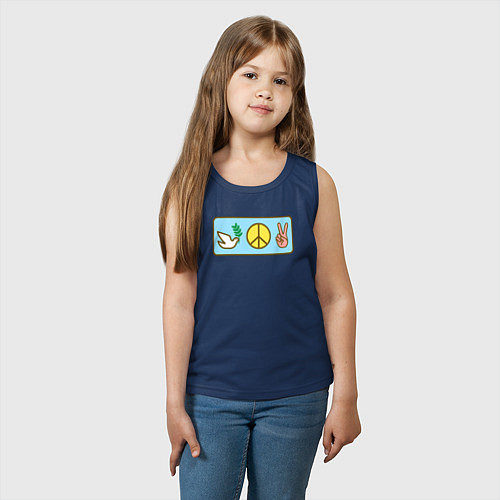 Детская майка Голубь и мир / Тёмно-синий – фото 3