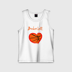 Майка детская хлопок Basket love, цвет: белый