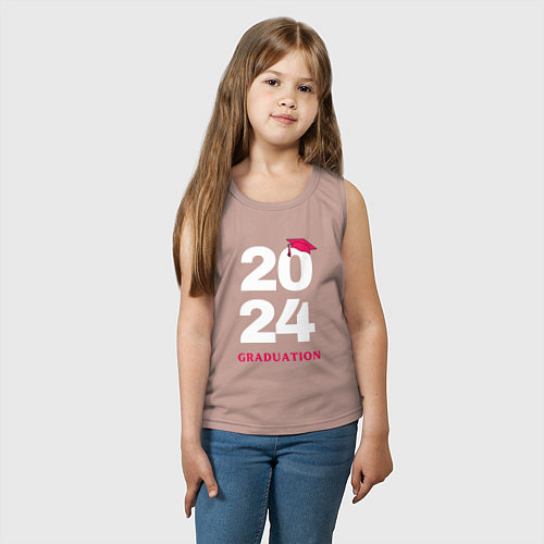 Детская майка Выпуск 2024 - окончание школы -ВУЗа / Пыльно-розовый – фото 3