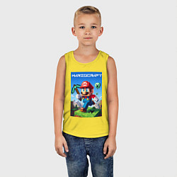 Майка детская хлопок Minecraft and Mario - ai art collaboration, цвет: желтый — фото 2