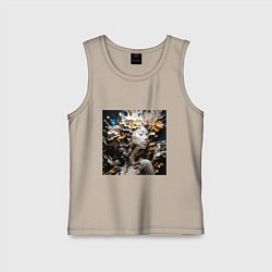 Майка детская хлопок Женски силуэт из акрила, цвет: миндальный