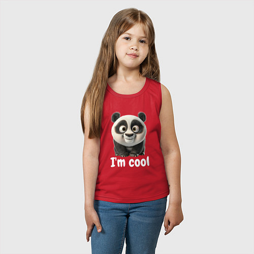 Детская майка Крутая панда cool / Красный – фото 3