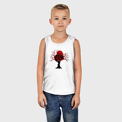 Майка детская хлопок Запутавшееся в ветвях сердце, цвет: белый — фото 2
