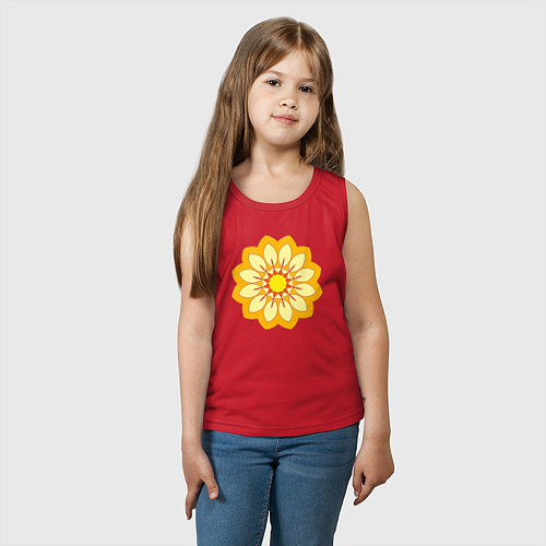 Детская майка Желтый векторный цветок / Красный – фото 3