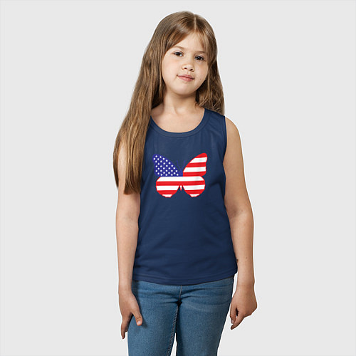 Детская майка Американская бабочка / Тёмно-синий – фото 3