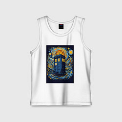 Майка детская хлопок Телефонная полицейская будка, цвет: белый