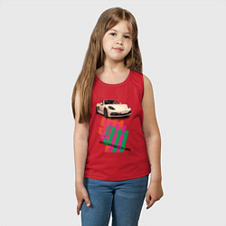 Майка детская хлопок Спортивный автомобиль Porsche 911 Turbo, цвет: красный — фото 2