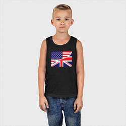 Майка детская хлопок США и Великобритания, цвет: черный — фото 2