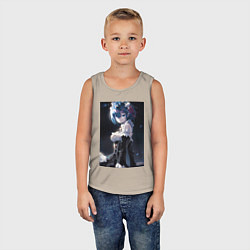 Майка детская хлопок Жизнь с нуля в альтернативном мире Рем, цвет: миндальный — фото 2