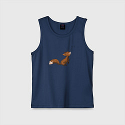 Майка детская хлопок Music fox, цвет: тёмно-синий