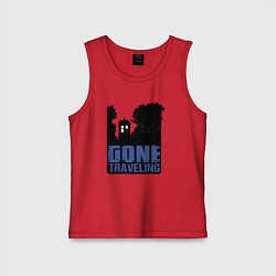 Майка детская хлопок Отправился путешествовать, цвет: красный