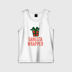 Майка детская хлопок Gangsta wrapper, цвет: белый