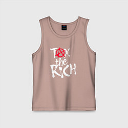 Майка детская хлопок Tax the rich, цвет: пыльно-розовый