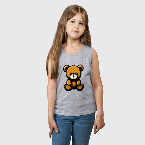 Детская майка Тедди медведь / Меланж – фото 3