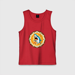 Майка детская хлопок Апельсиновый сюрприз от голубой акулы, цвет: красный