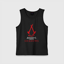 Майка детская хлопок Assassins creed shadows logo, цвет: черный