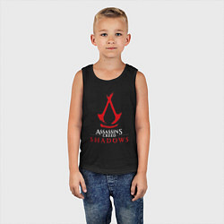 Майка детская хлопок Assassins creed shadows logo, цвет: черный — фото 2