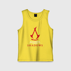 Майка детская хлопок Assassins creed shadows logo, цвет: желтый