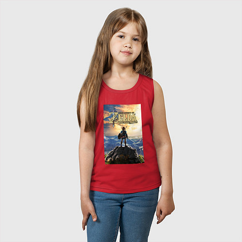 Детская майка Легенда о зельде - Линк / Красный – фото 3