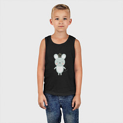 Майка детская хлопок Королева мышка, цвет: черный — фото 2