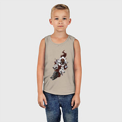 Майка детская хлопок Принцесса Мононоке оборотень, цвет: миндальный — фото 2