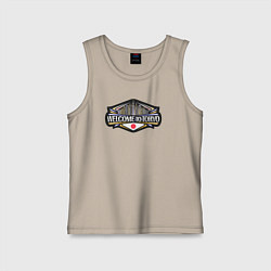 Майка детская хлопок Добро пожаловать в Токио, цвет: миндальный