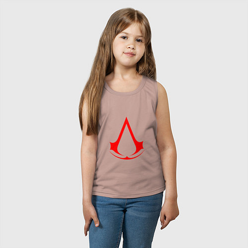 Детская майка Red logo of assassins / Пыльно-розовый – фото 3