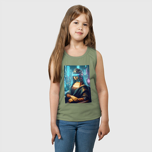 Детская майка Gioconda - cyberpunk ai art fantasy / Авокадо – фото 3