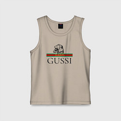Майка детская хлопок Гусси - фэйк, цвет: миндальный