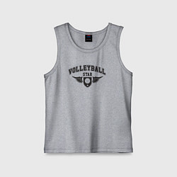 Майка детская хлопок Volleyball star, цвет: меланж