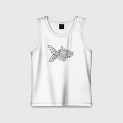 Майка детская хлопок Механическая рыбка, цвет: белый