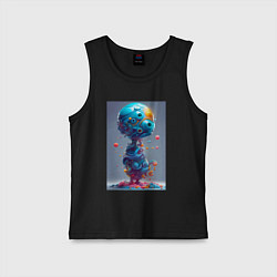 Майка детская хлопок Пришелец со сладкой планеты - фантазия, цвет: черный