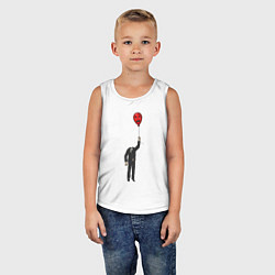 Майка детская хлопок Джентльмен с шариком-головой, цвет: белый — фото 2