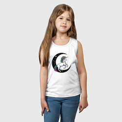 Майка детская хлопок Космический единорог, цвет: белый — фото 2