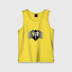 Майка детская хлопок Слон мозаика геометрия, цвет: желтый