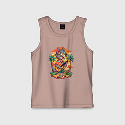 Детская майка Волк с гитарой и жаркое лето