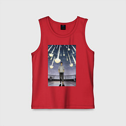 Майка детская хлопок Кайдзю номер восемь Кафка Хибино звездопад, цвет: красный