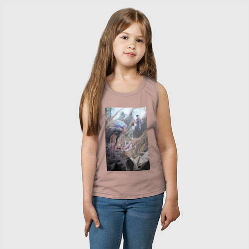 Детская майка Магическая битва Сатору Годзё Сукуна Рёмэн / Пыльно-розовый – фото 3